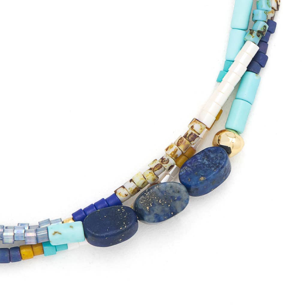 Mixed Media Bracelet - Truth/Lapis/Gold