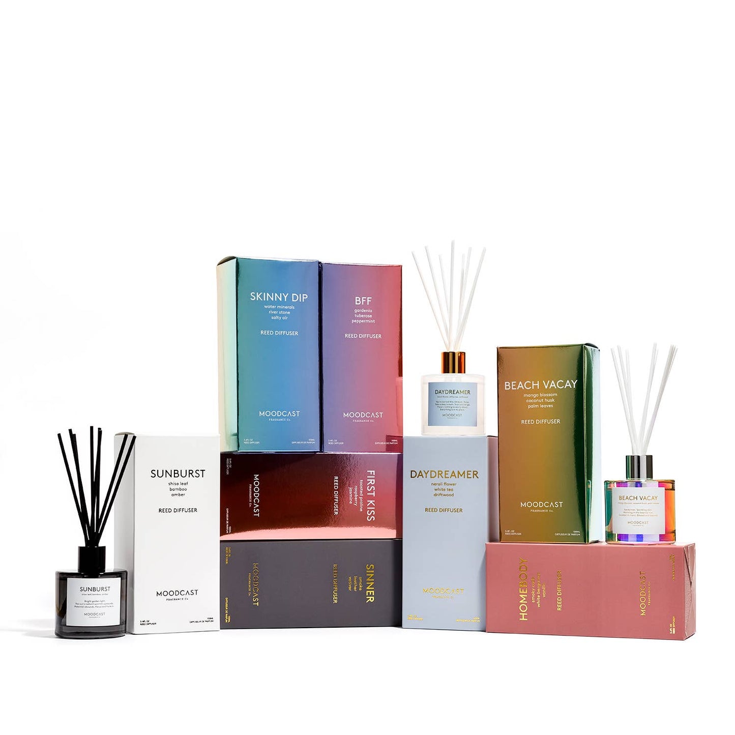 Reed Diffuser - Vibes - Beach Vacay - 3.4 oz Glass Jar
