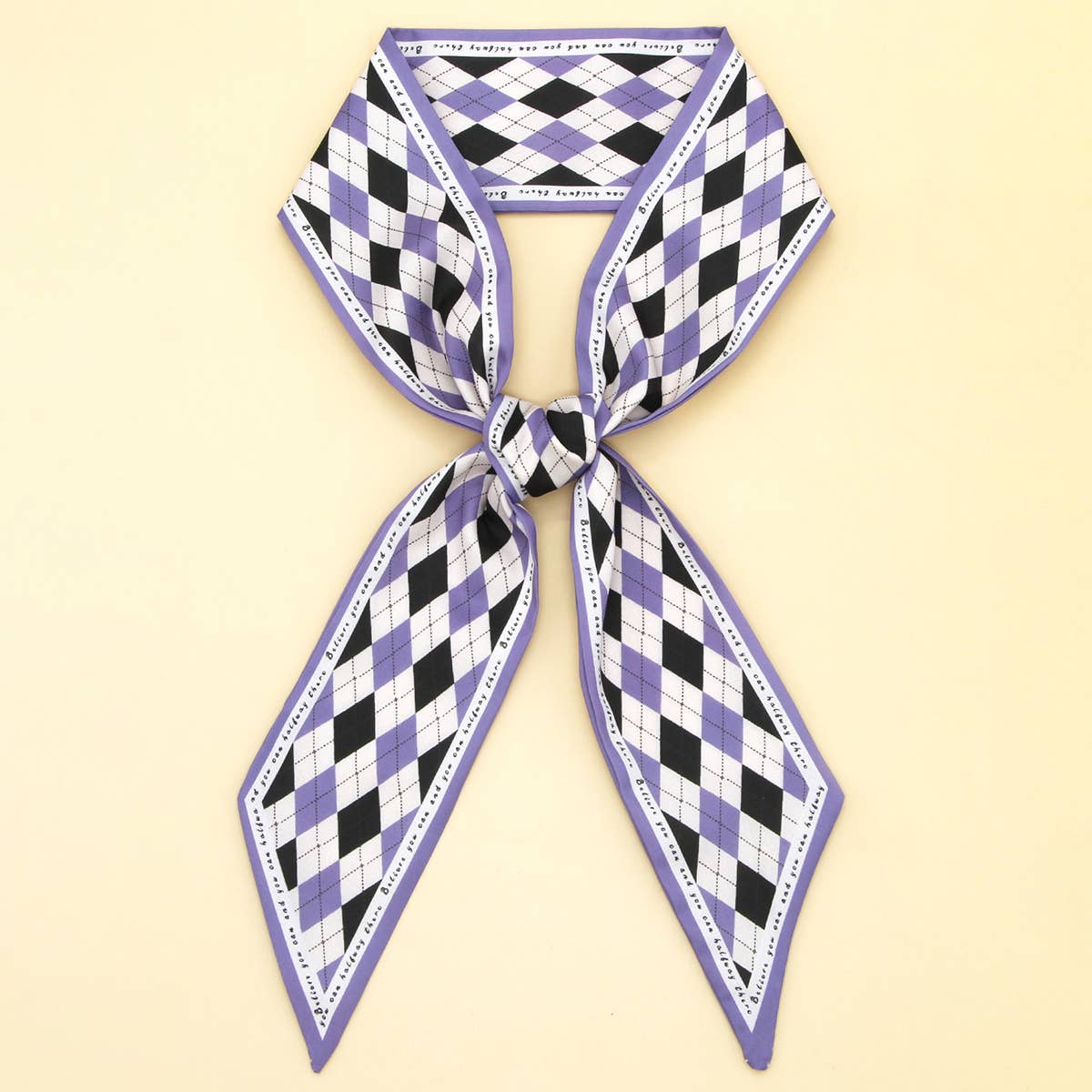 Floral Letter  Scarf – Hair Tie & Bag Ribbon_CWASC0096