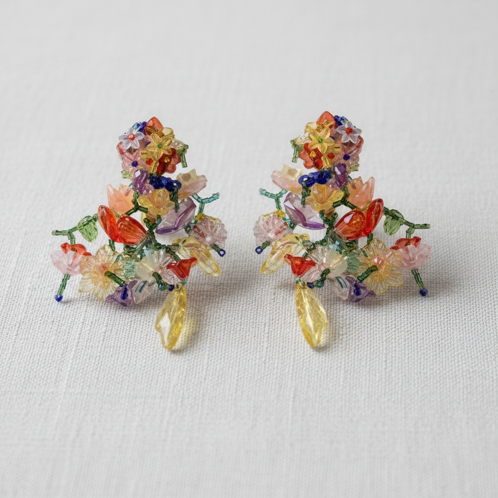 Colorful Acrylic Floral Drop Earrings