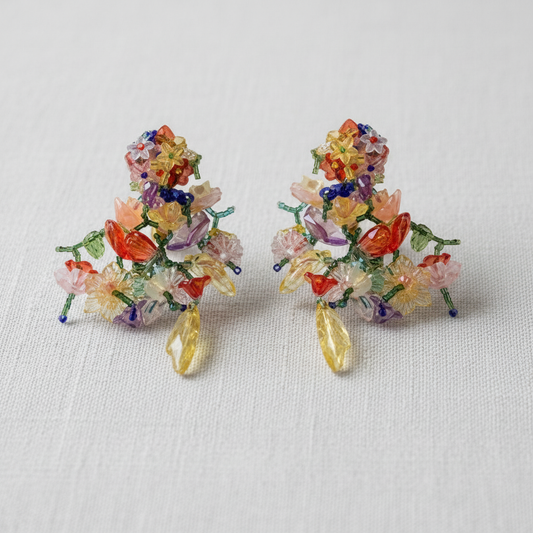 Colorful Acrylic Floral Drop Earrings
