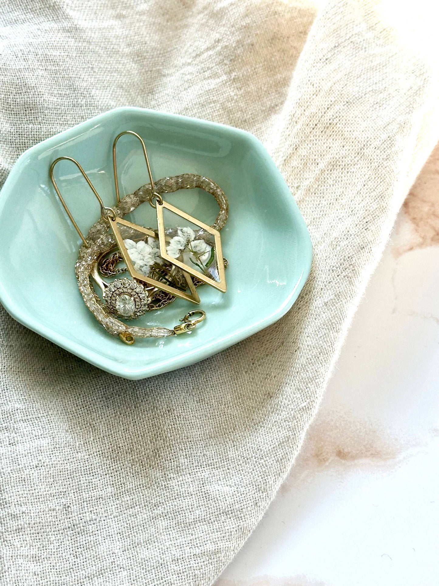 Pressed Flower Jewelry | Minimalist Jewelry | Brass Jewelry