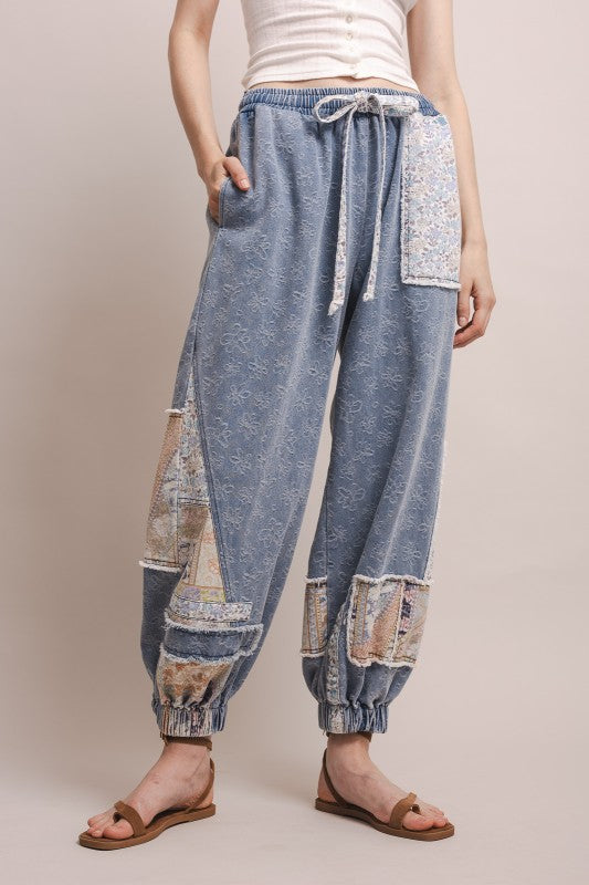 Boho Denim Patchwork Jogger