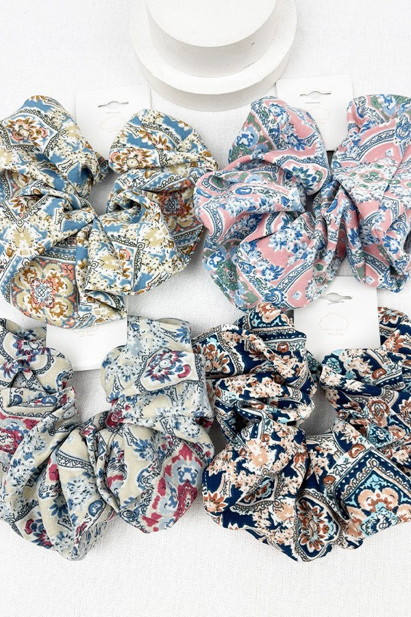 Boho Printed Scrunchie (4 Color Options)