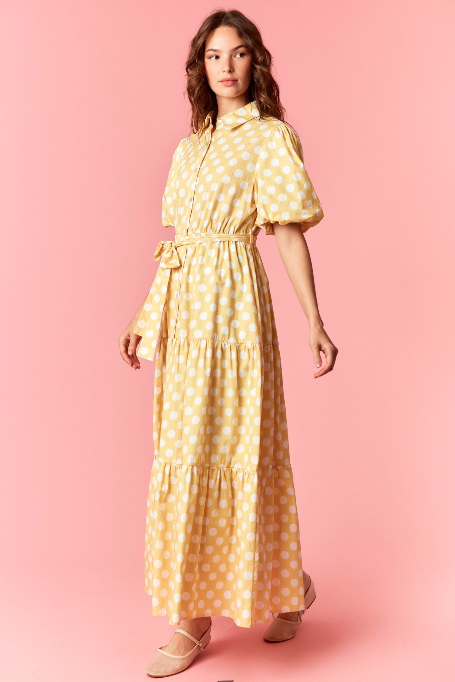 Buttercream Fields Polka Dot Maxi Dress