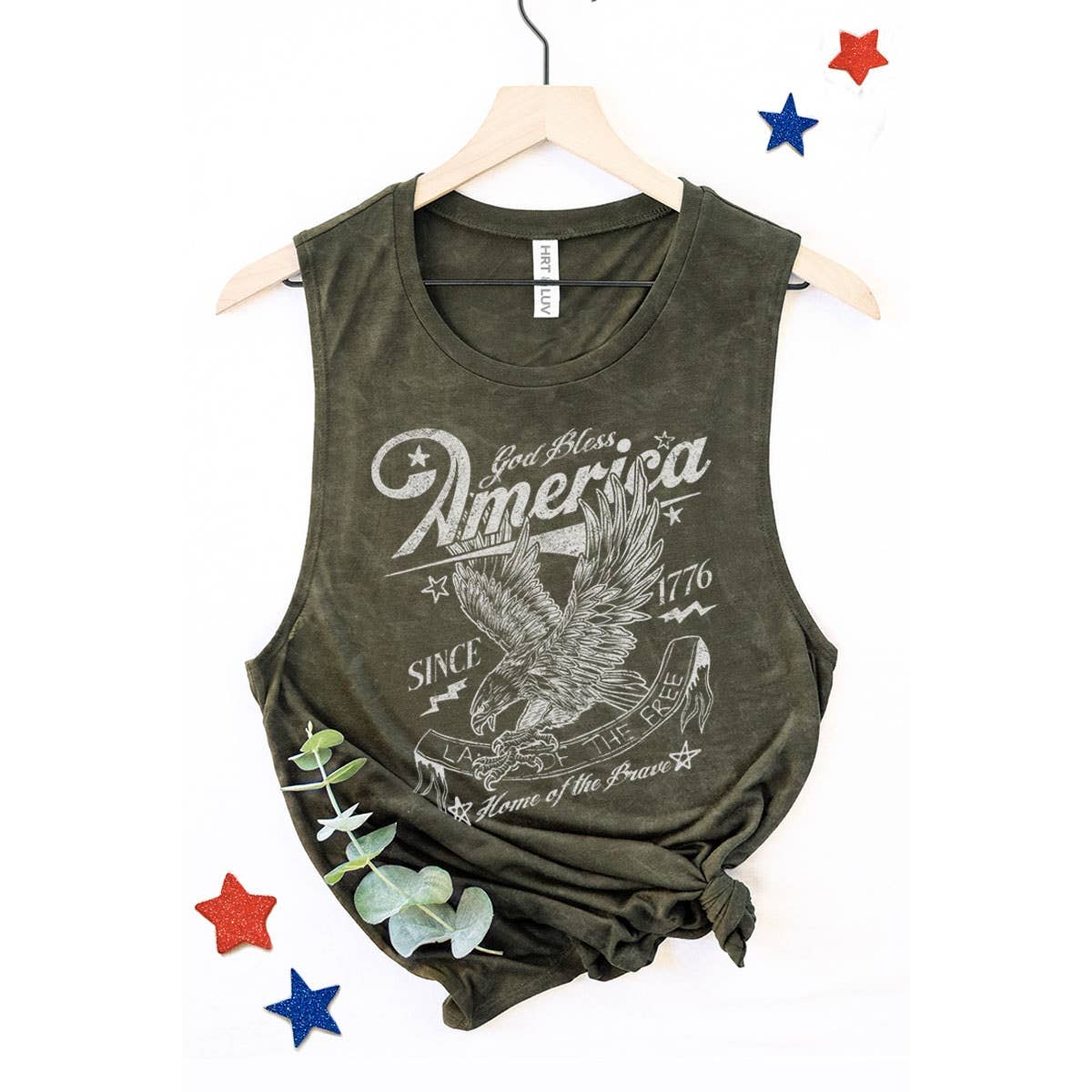 GOD BLESS AMERICA GRAPHIC TANK TOP