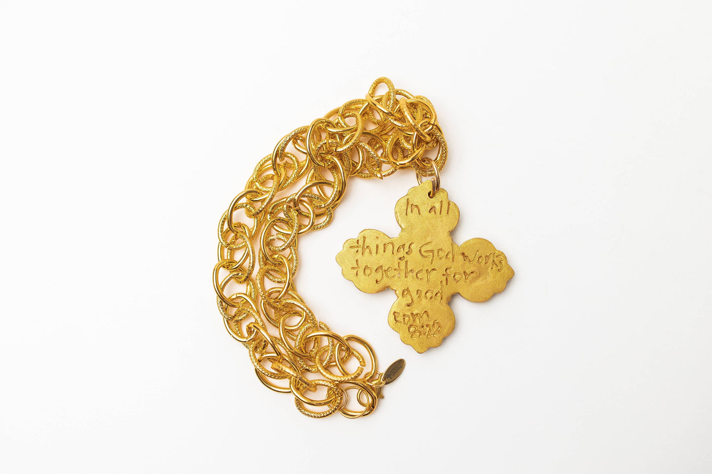 18" Double Gold Chain with Andrea Cross