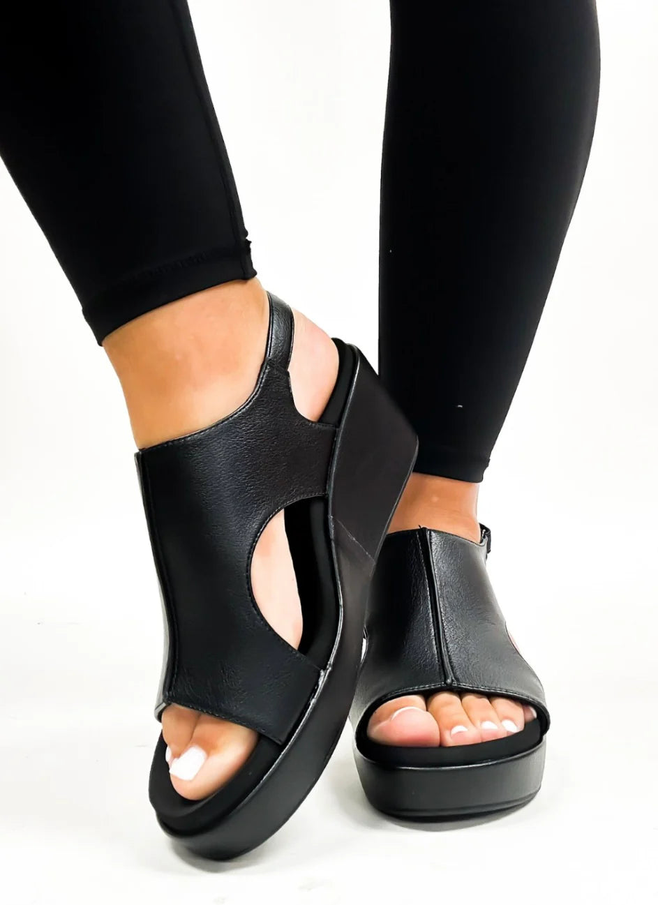 Corky Footwear Carley Too Wedge (Black)