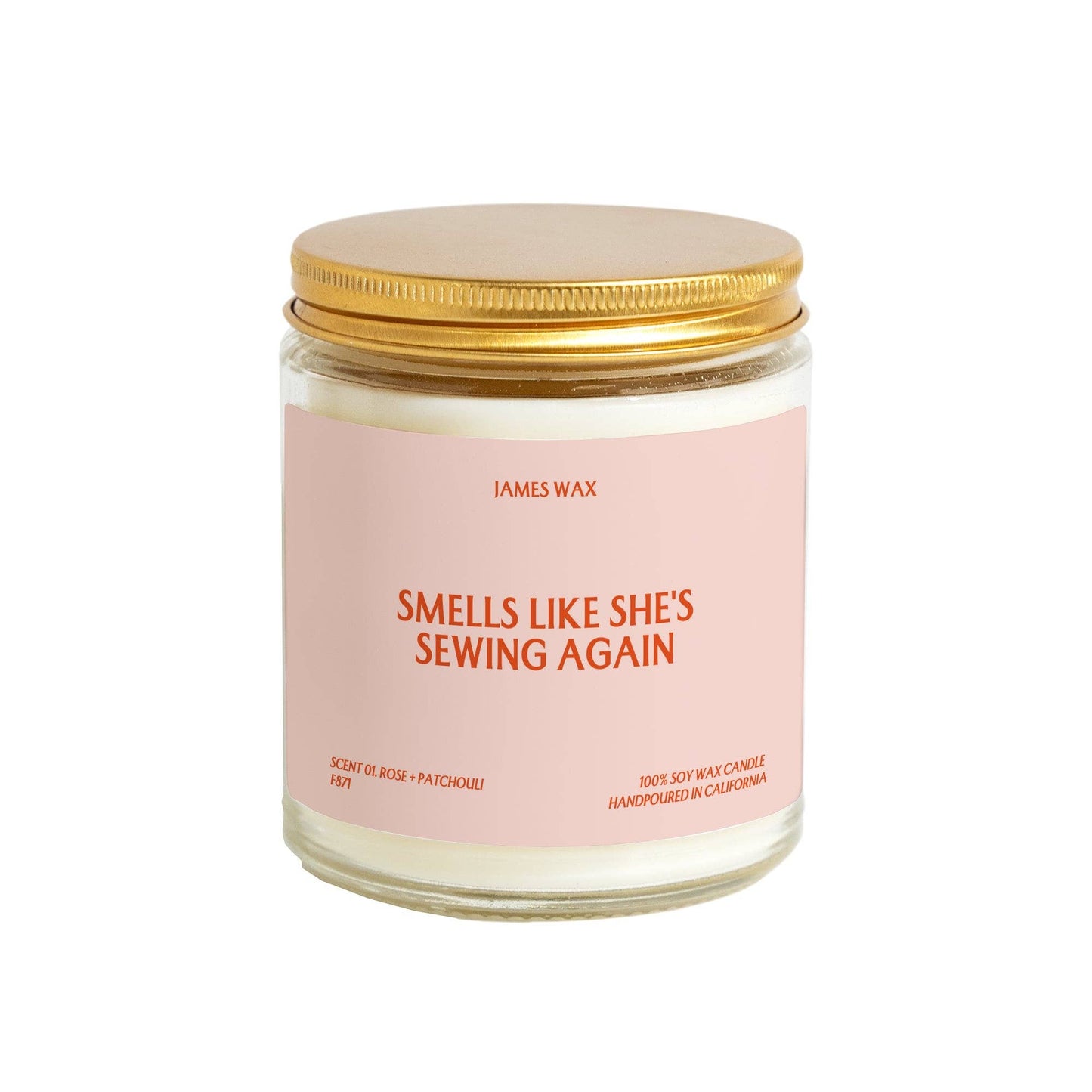 Sewing Gift Smells Like She's Sewing Again Candle (Rose + Patchouli)