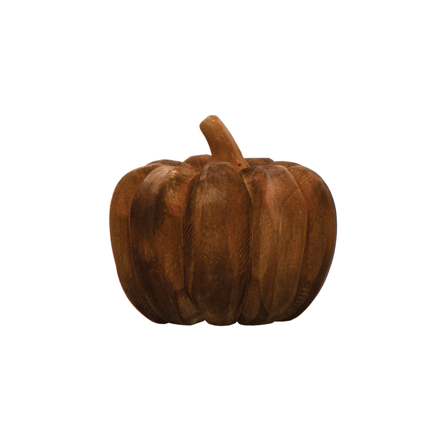 Hand-Carved Poplar Wood Pumpkin