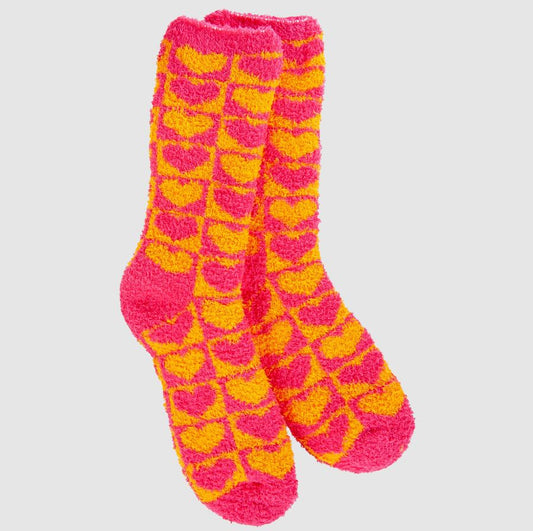 Checkered Heart Cozy Crew World's Softest Socks