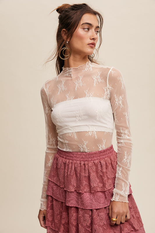 The Simone Lace Layering Top 3 Colors (XSmall to 1XL)