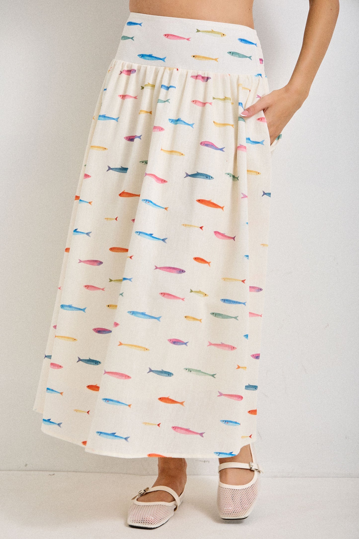 Fishers of Men Smocked Midi Skirt