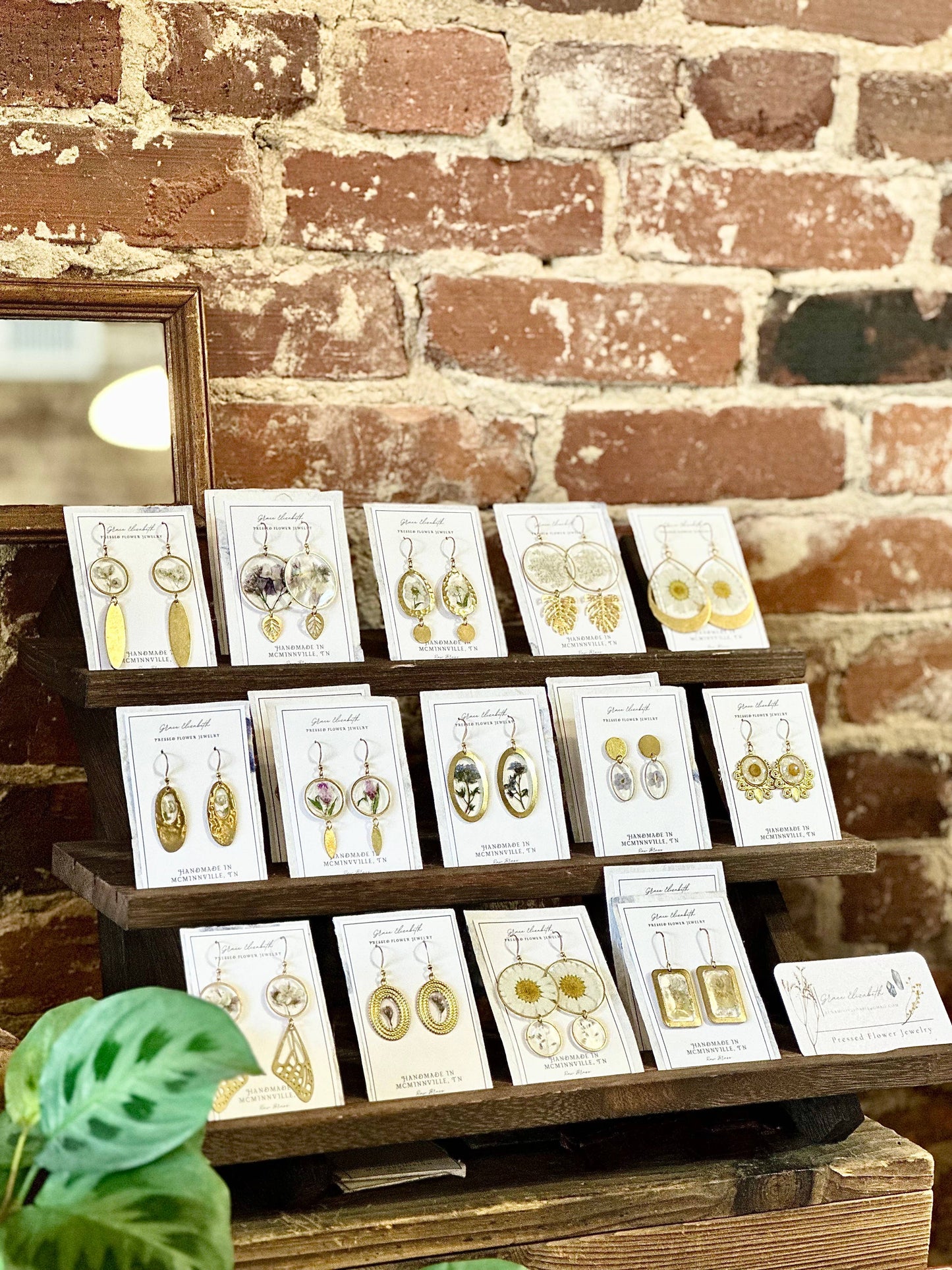 Pressed Flower Jewelry | Minimalist Jewelry | Brass Jewelry