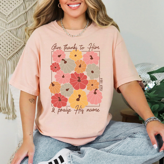 Give Thanks to Him Pumpkin Tee Graphic Tee
