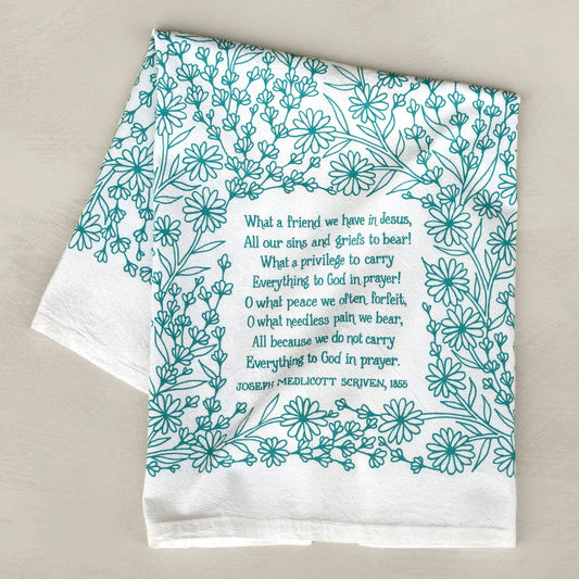 What A Friend Hymn Tea Towel