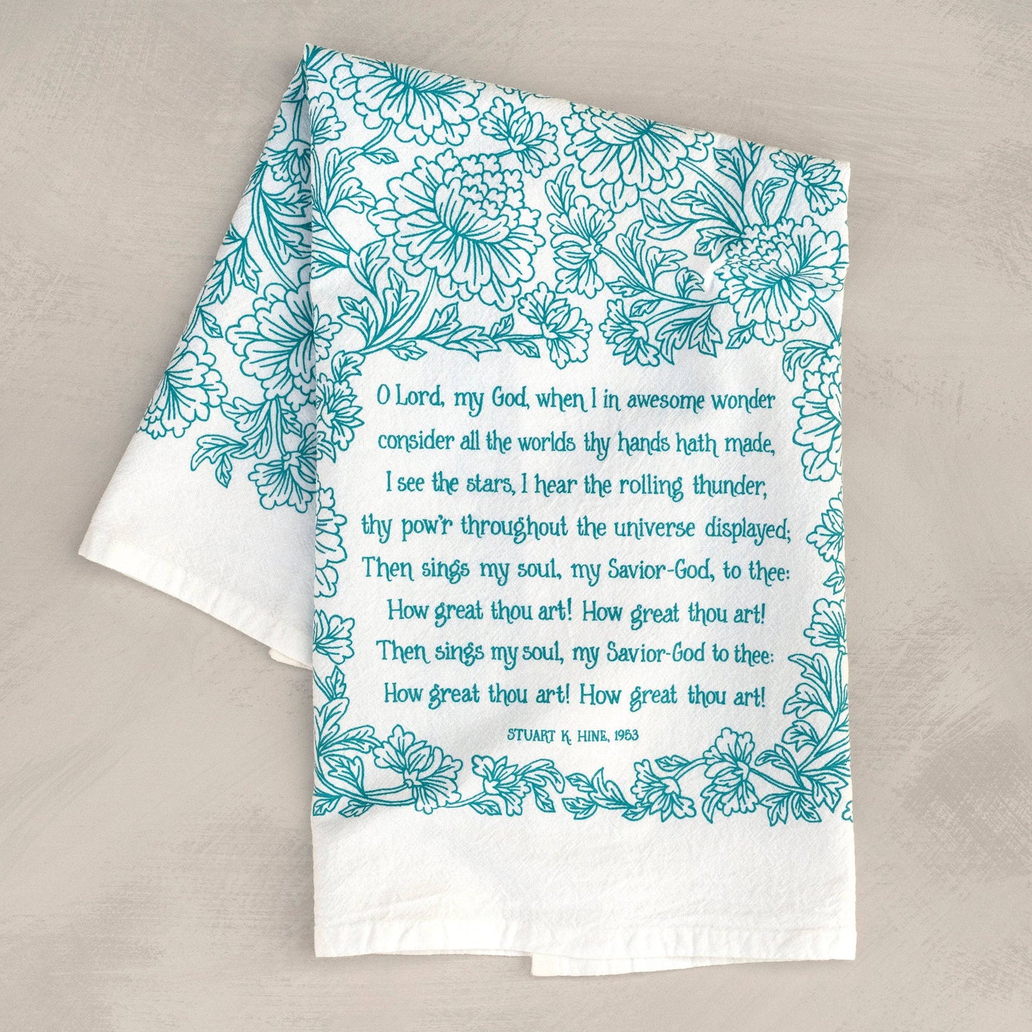 How Great Thou Art Hymn Tea Towel