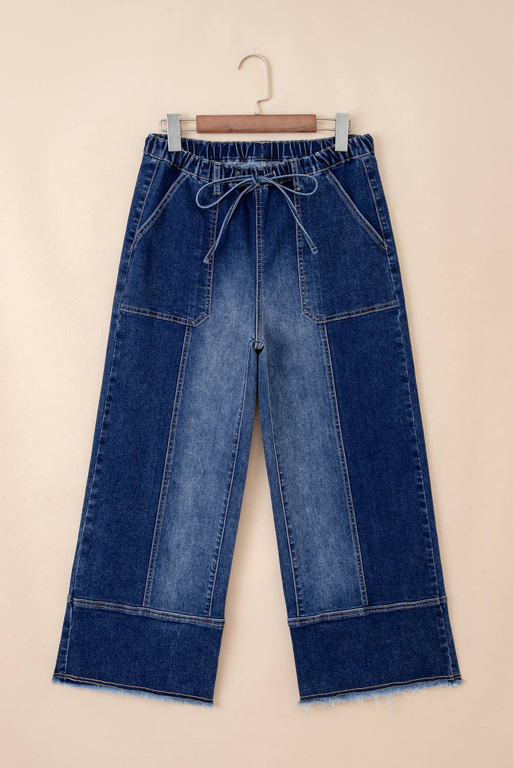 Dancing on the Waves Drawstring Denim Pants (Multiple Washes