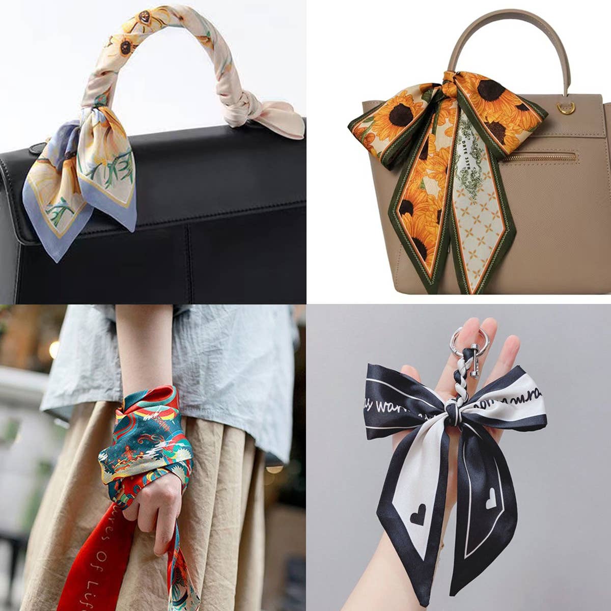 Floral Letter  Scarf – Hair Tie & Bag Ribbon_CWASC0096
