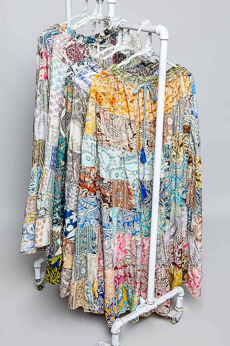 Assorted Print Boho Ruffle Wide Flare Skirt