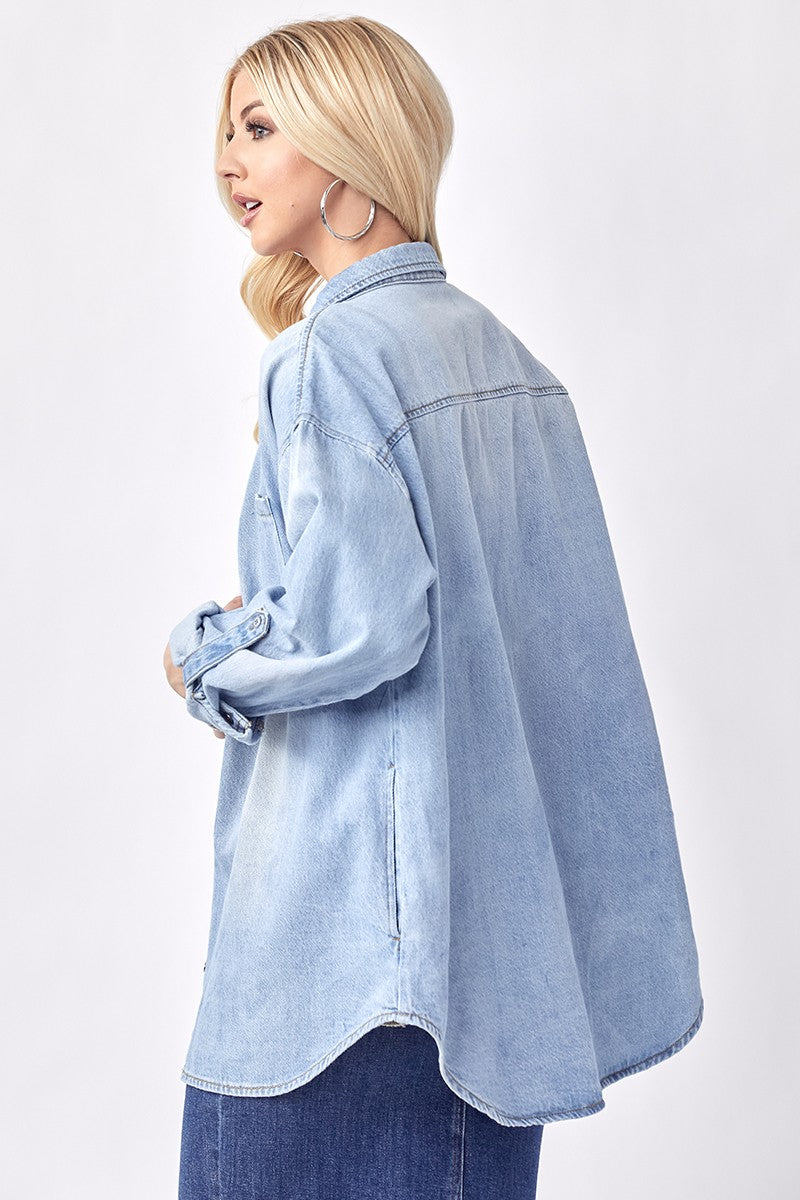 Amelia Oversized Denim Shirt (Small to XL)