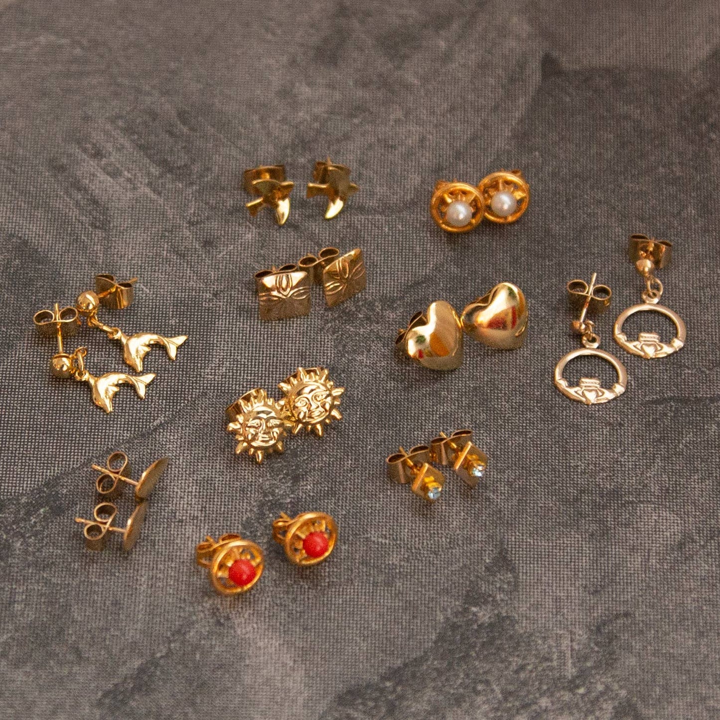 Vintage Gold Stud Earrings - Variety