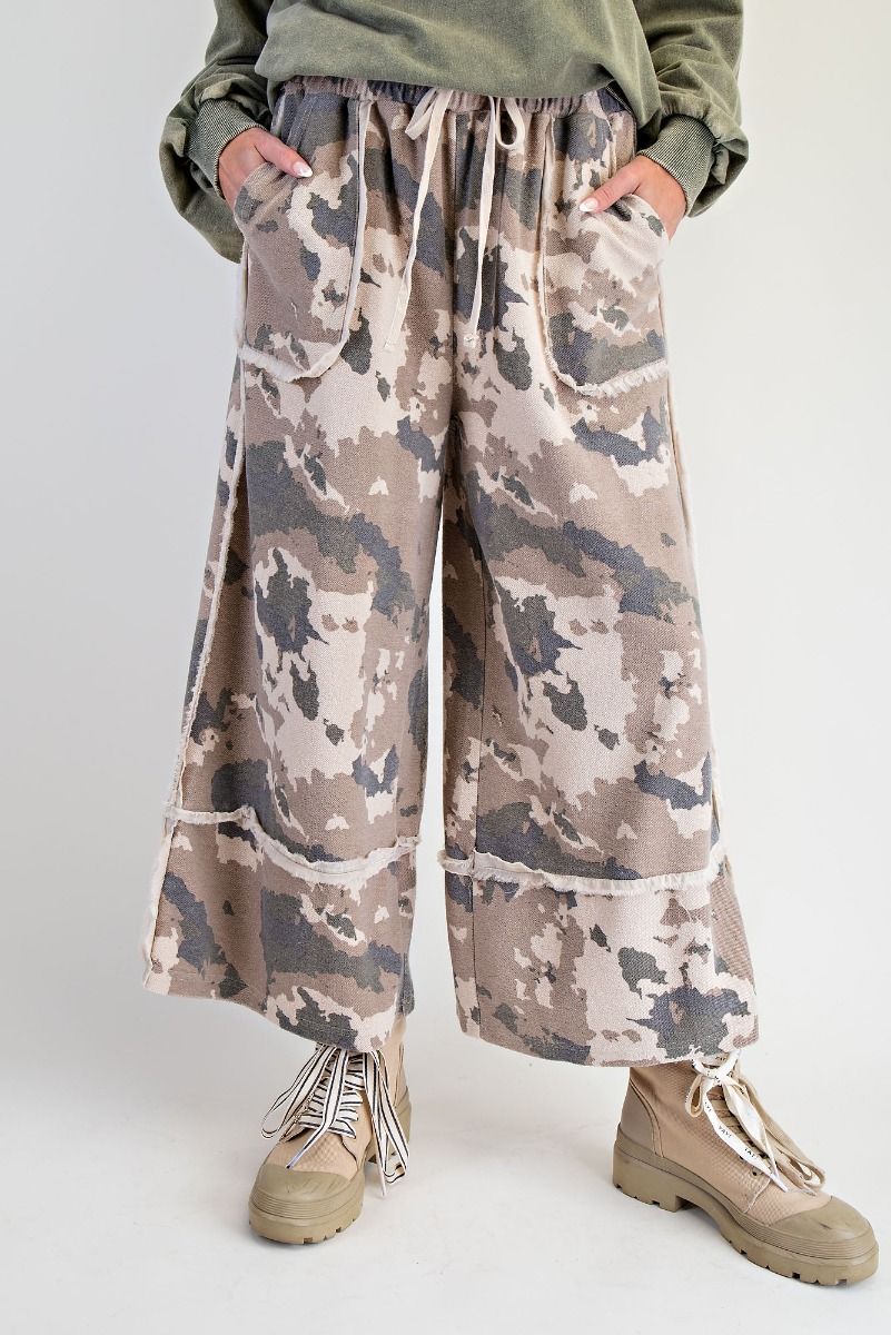 Rosie Washed Camo Wide Leg Pant (Small to Large)