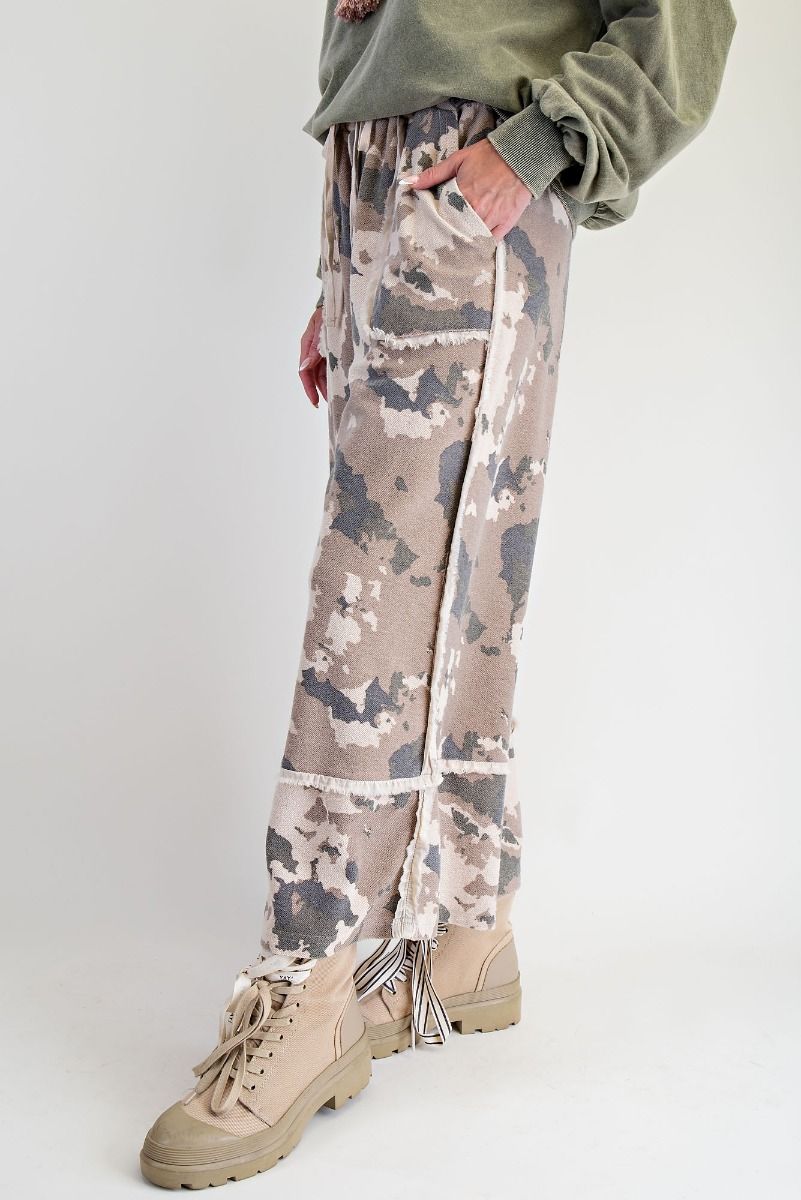 Rosie Washed Camo Wide Leg Pant (Small to Large)
