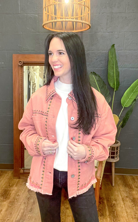 The Emory Rose Embroidered Jacket (Small to Large)