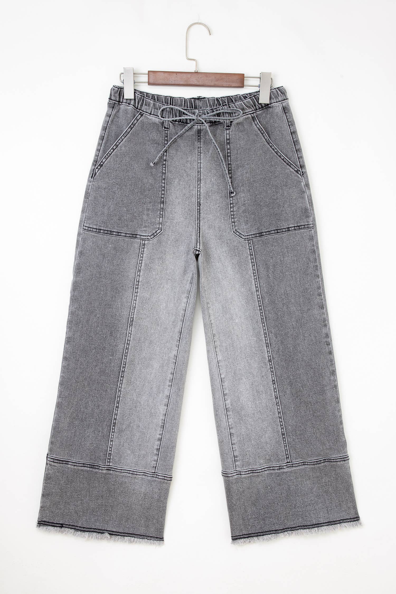 Dancing on the Waves Drawstring Denim Pants (Multiple Washes