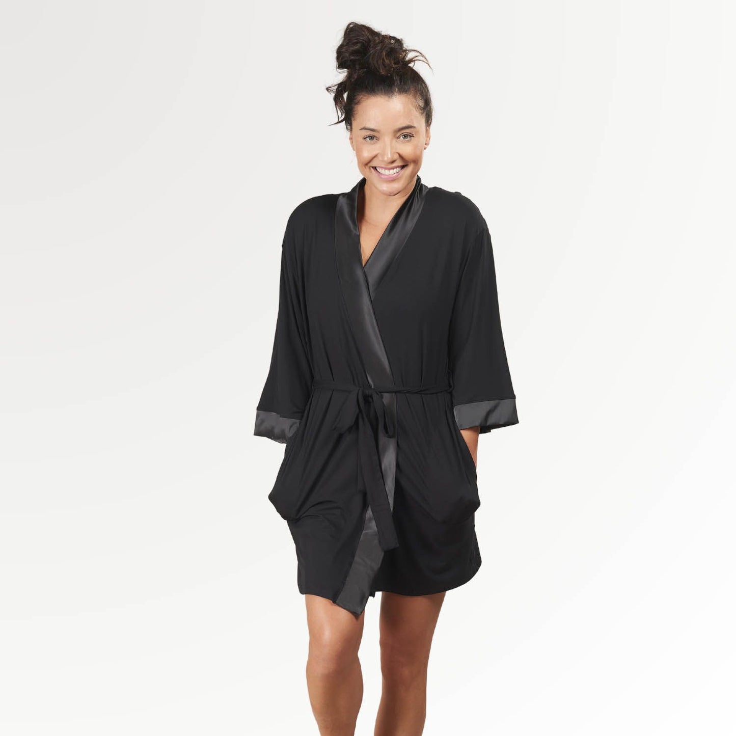 Faceplant Dreams Kimono Robe Black (Small to XL)