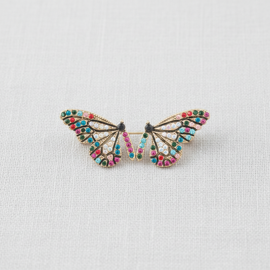 Colorful Crystal Butterfly Stud Earrings