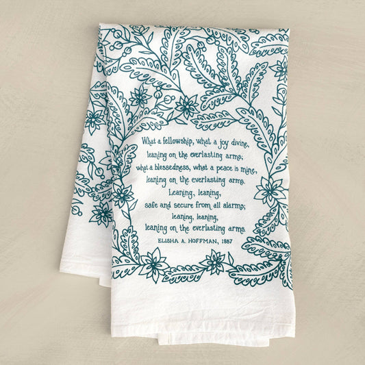 Leaning on the Everlasting Arms Hymn Tea Towel