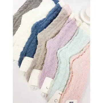 Cable Knit Two Tone Cozy Socks (One Size)