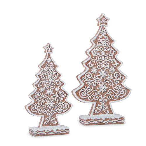 Frosted Gingerbread Glitter Trees (2 Sizes Available)