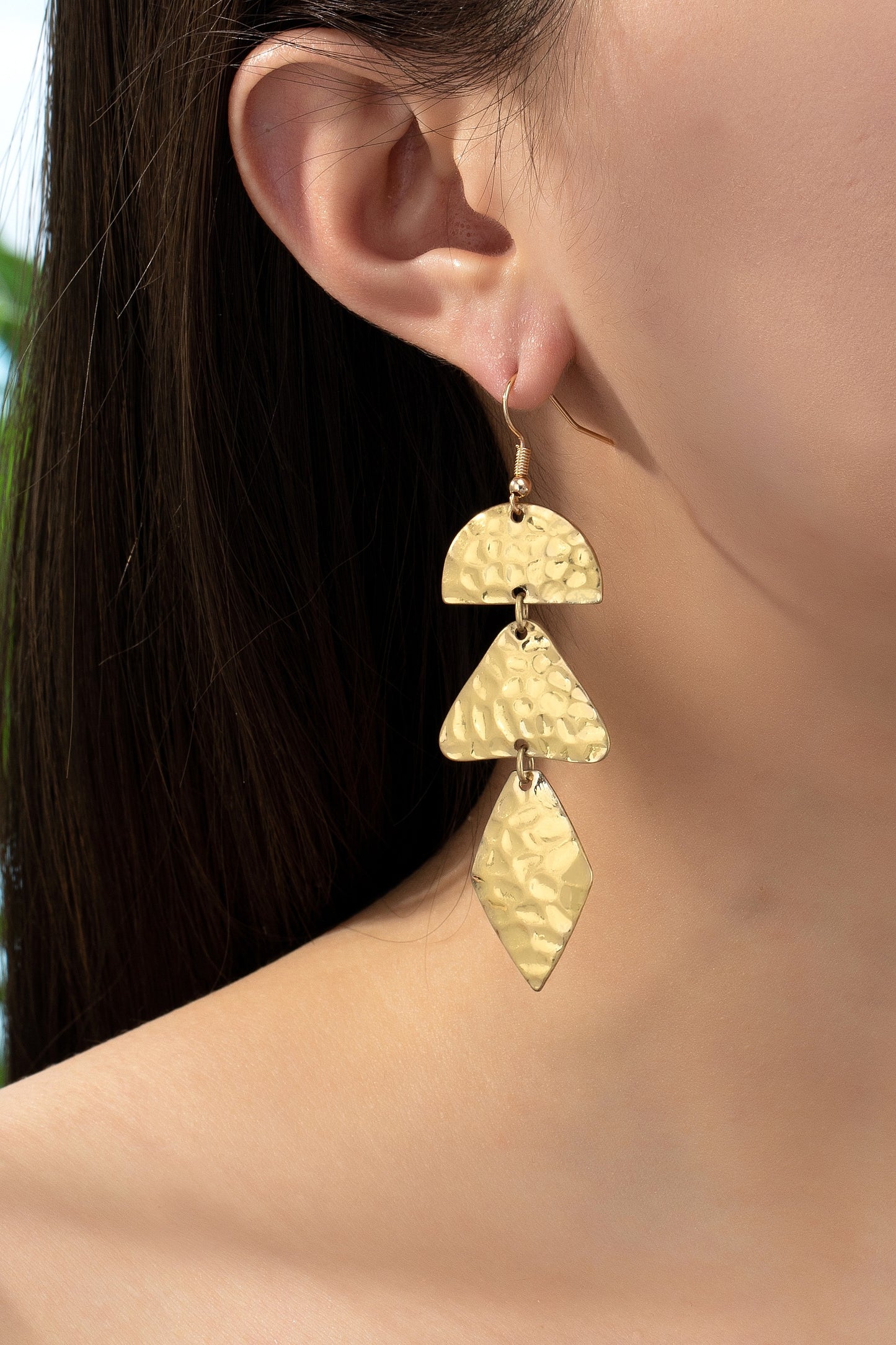 Go Forth Hammered Gold Earrings