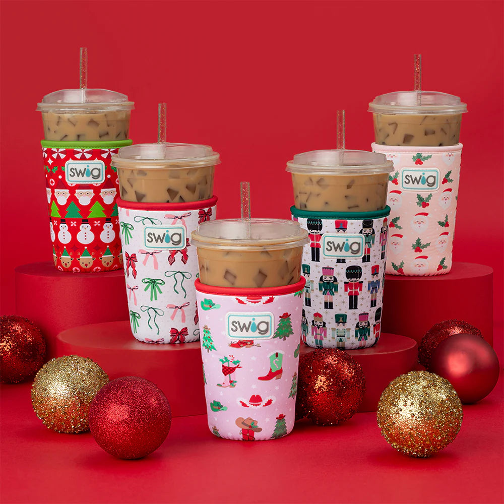 SWIG Holly Jolly 22oz Iced Coffee/Tea Coolie