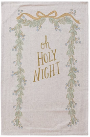 Cotton & Linen Printed Tea Towel with Holiday Saying (3 Styles Available)