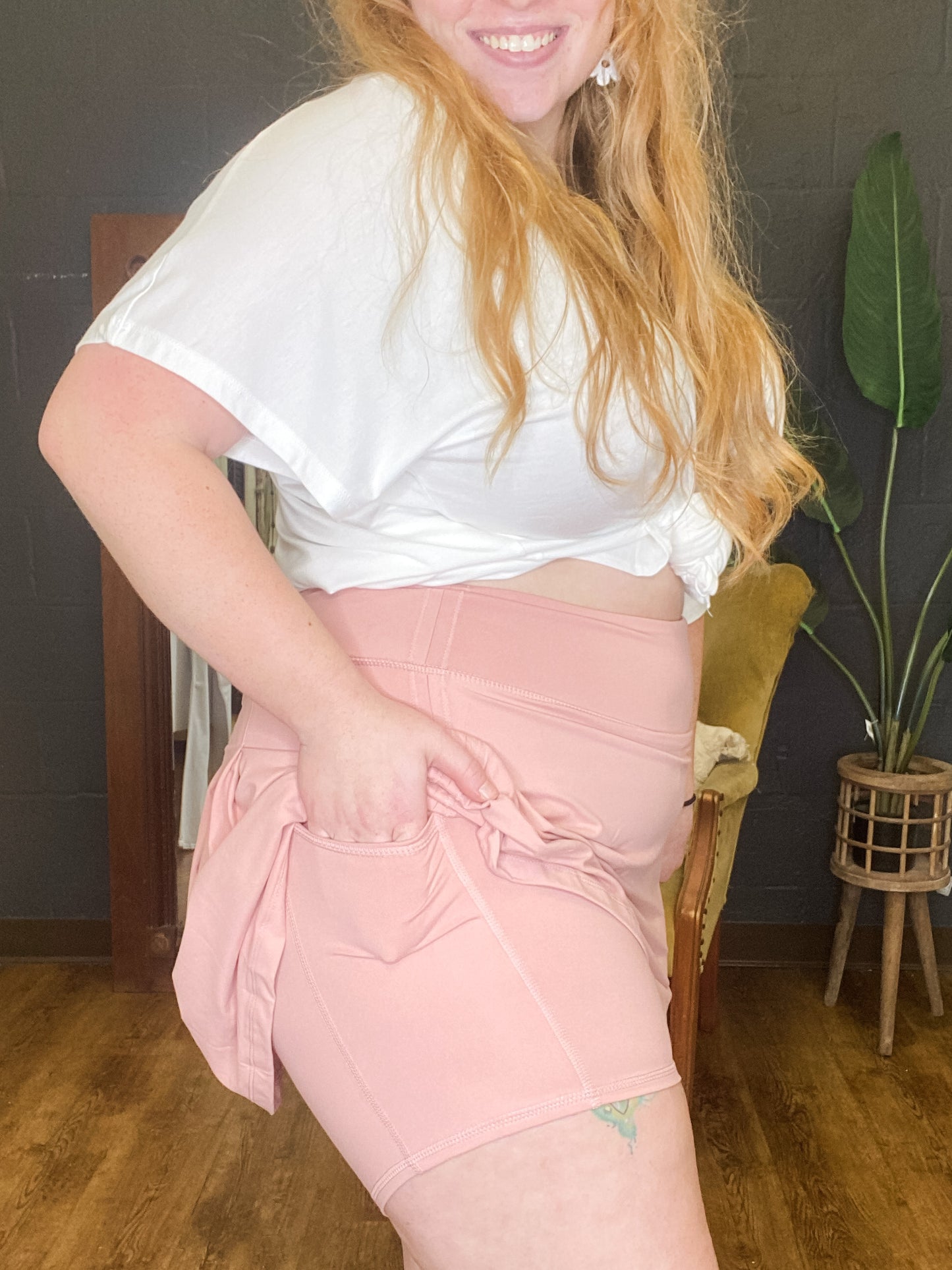 Pink Athens Pleat Skort (Small to Large)