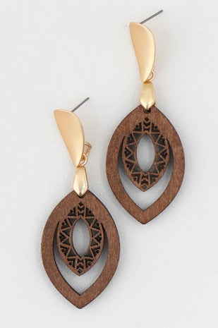 Jamie's Wooden Filigree Earrings