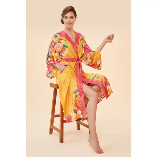 Distressed Floral Kimono Gown