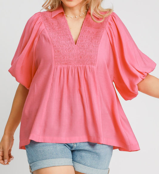 Love in Bloom Collared Blouse (XL to 2XL)