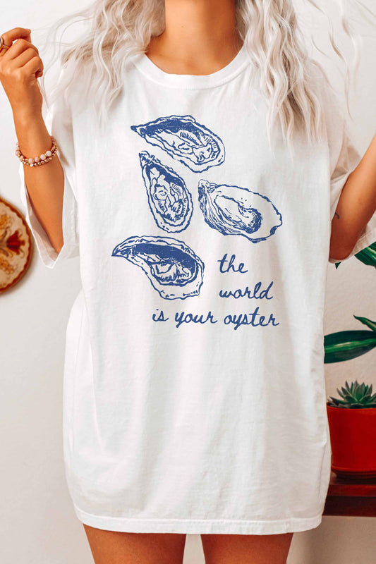 The World is Your Oyster Graphic Tee (S/M to M/L)