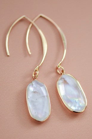 White Pearl Threader Drop Earrings