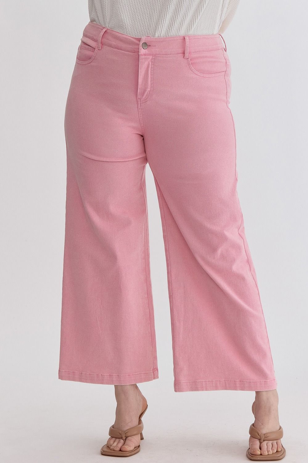 Don't Worry, Be Happy Wide Leg Pants 2 Colors (XL to 2X)