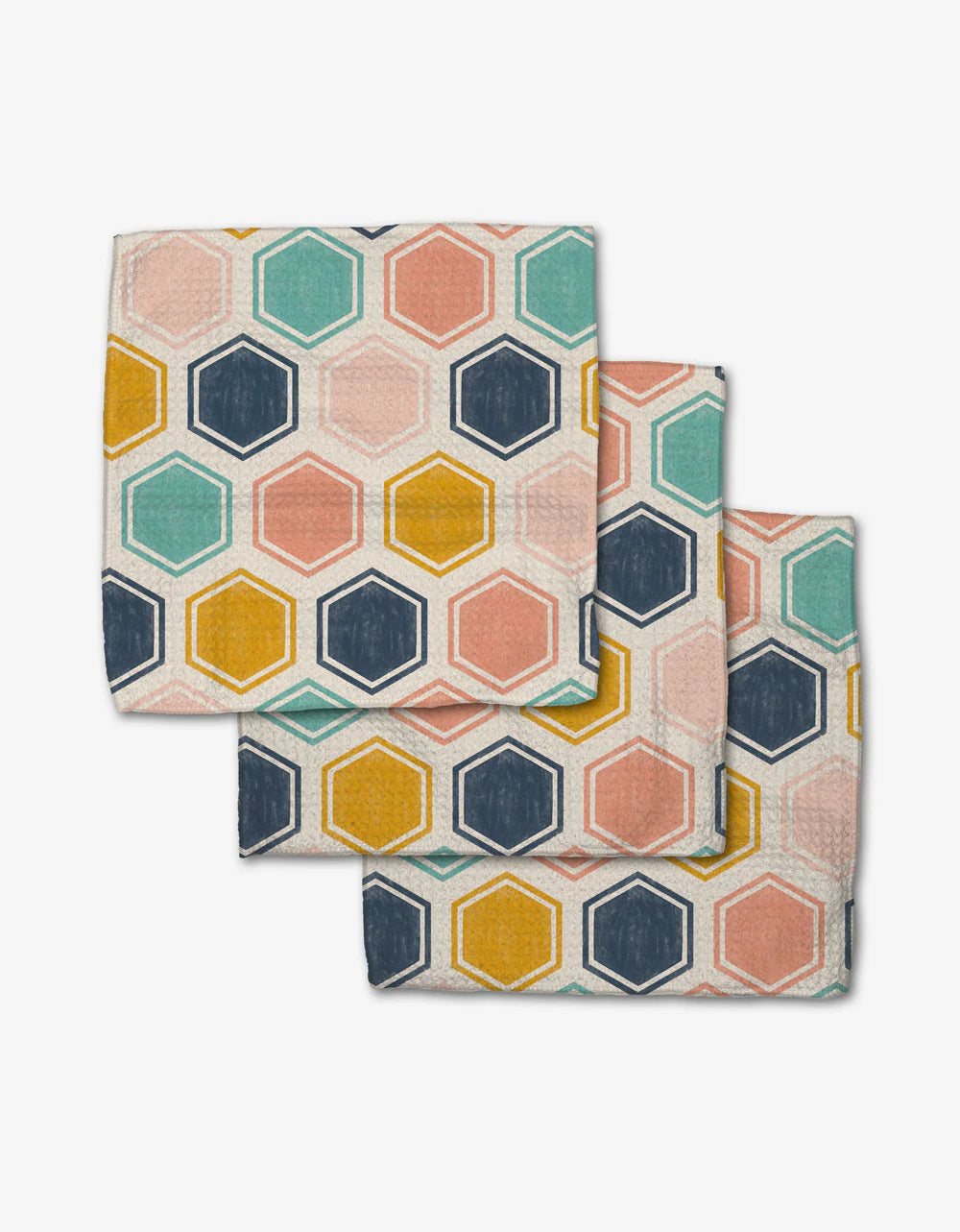 Geometry Dish Cloths Set of Three Pollen Patchwork