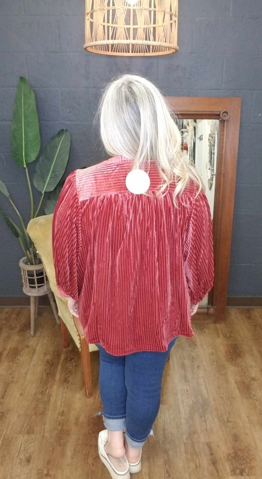 Touch of Heaven Berry Button Down Blouse (Small to 2XL)