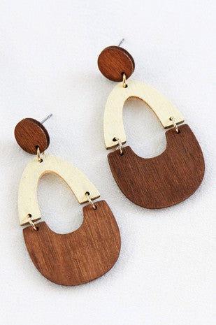 Reed's Wooden Teardrop Earrings