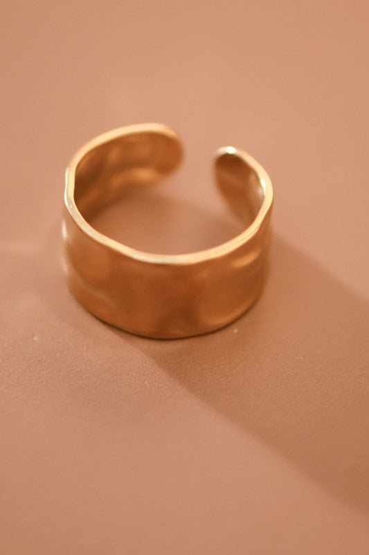 Hammered 18k Gold Plated Ring