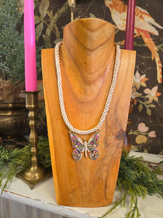 Butterfly Corded Necklace by Jennifer Thames Originals